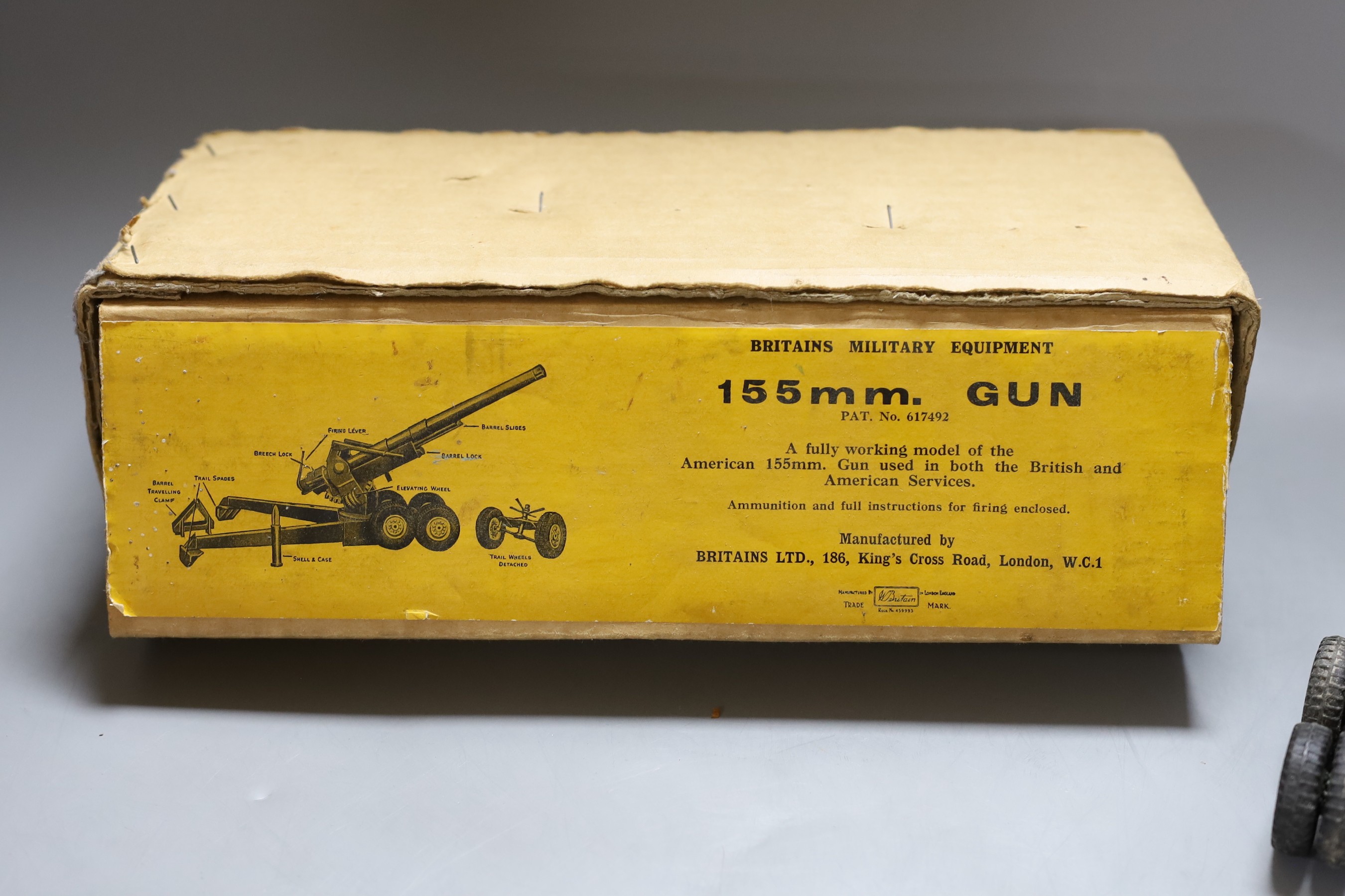 A Britains 155mm Gun, number 2064, boxed